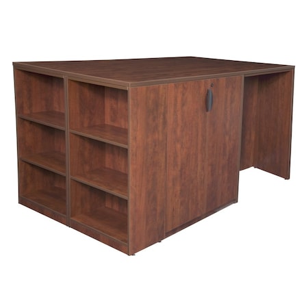 Regency 2 Storage Cabinet/ 2 Desk Quad with Bookcase End StandUp 2 Storage CabDesk Quad, BookCase, 46" D X LS2SC2SD8546CH